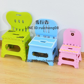 戶外小板凳折疊凳子塑料靠背便攜式家用椅子【步行者戶外生活館】