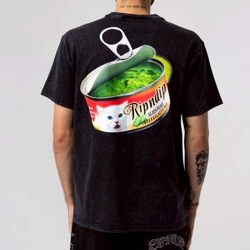 RIPNDIP GOURMET CAT FOOD TEE 水洗黑 短袖T恤 中指貓 台灣總代理-ALL