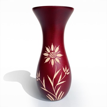 泰國芒果木雕花小花瓶擺件創意簡約插干花迷你時尚家居裝飾品擺設1入