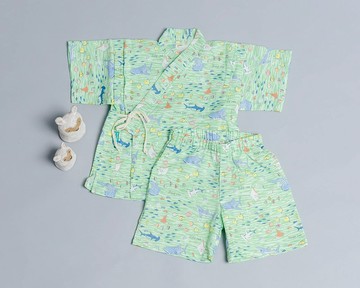 甚平和服-動物5-紗 睡衣 嬰兒 包屁衣  連身褲 抓周 新生兒bb衫