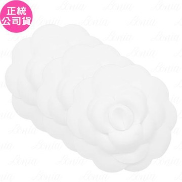 CHANEL香奈兒 立體刺繡山茶花布面包裝貼紙(白)*3(公司貨)