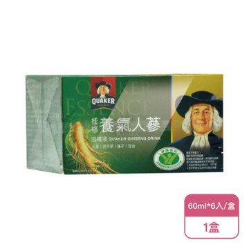 【QUAKER 桂格】養氣人蔘滋補液X1盒(60ml*6瓶/盒)