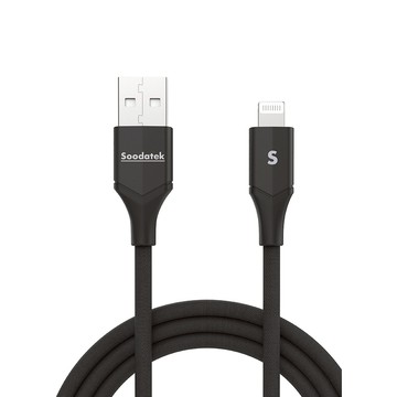 SOODATEK USB2.0 A TO LIGHTNING V型鋁殼高彈絲編織線 2M