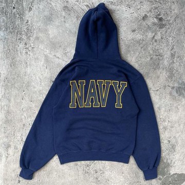 高街風藏青色深藍衛衣連帽美式復古潮牌嘻哈外套長袖百搭大碼秋季