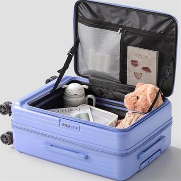 前開口行李箱女2026新款可擴展多功能拉桿箱20寸旅行箱登機皮箱男