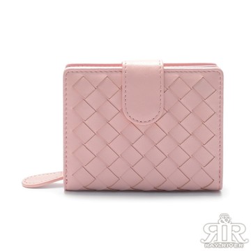 2R 細呢鬆軟羊皮 Voyage 寬編織皮帶釦中夾 水嫩粉