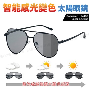 智能感光變色偏光墨鏡 時尚飛行鏡框 防藍光+抗UV 防眩光反光/偏光墨鏡/太陽眼鏡/駕駛墨鏡 S2520