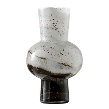 Tunger藤格黑白墨染玻璃花瓶  小  黑白潑墨  1個