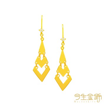 今生金飾 艷麗耳環 黃金耳環