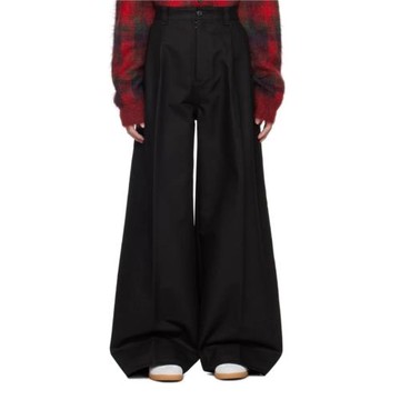 個性廓形夸張美式闊腿喇叭褲裙褲高腰拖地加肥加長高個子超長男褲