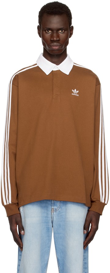 adidas Originals 棕色 Adicolor Rugby Polo 衫