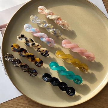 FRANCE法式水墨玳瑁色發夾鏈條