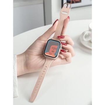 適用iwatch8表帶S10蘋果S9手表applewatch8真皮S8高級S7新款7女SE夏季S6可愛6代小眾時尚ultra運動智能10