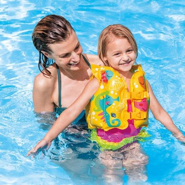 INTEX兒童救生衣浮力背心寶寶游泳裝備小孩手臂泳圈漂流馬甲泳衣【摩可美家】