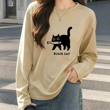免運 【細膩親膚】100%純棉  女裝 寬鬆大學t長袖 oversize 長袖內搭 shirt 打底衫 t恤女 0460