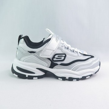 SKECHERS 417109LSLW 中童鞋 VIGOR 3.0 魔鬼氈 銀白【iSport愛運動】