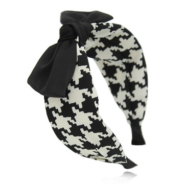 千鳥格蝴蝶結發箍女夏天夏季薄款寬邊頭箍發卡發帶網紅年新款