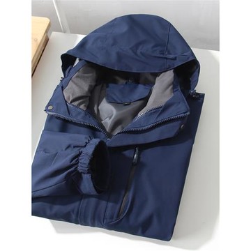 自留推薦！防風防水！外貿男裝秋季休閑工裝夾克連帽沖鋒衣外套潮