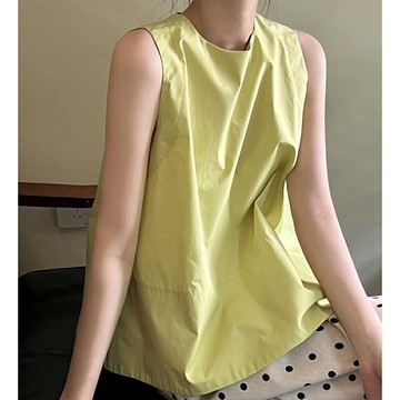 【米蘭精品】現貨+預購 無袖背心短版上衣削肩背心美式休閒女裝-小眾寬鬆女上衣3色74ma29