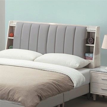 【文創集】巴菲 淺橡5尺雙人貓抓皮革床頭箱(不含床底＋不含床墊)-152x29.6x103.5cm免組