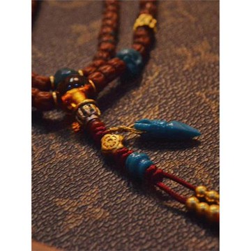 【捻憶NIANYI】24K金/S925銀磨損LOGO背云隔珠線束文玩百香籽配飾