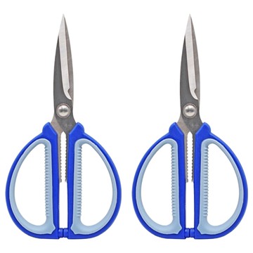 金字塔 白鐵剪刀  藍色 + 白色  2支