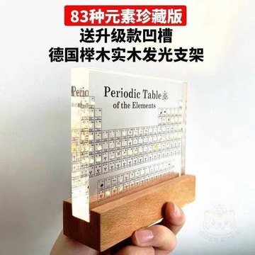 🔥限時下殺🔥化學元素週期表實物  擺件  水晶亞克力透明內埋實物收藏生日創意禮物