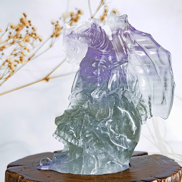 【幽靈之翼】稀有千層幻彩螢石水晶 辦公室小物