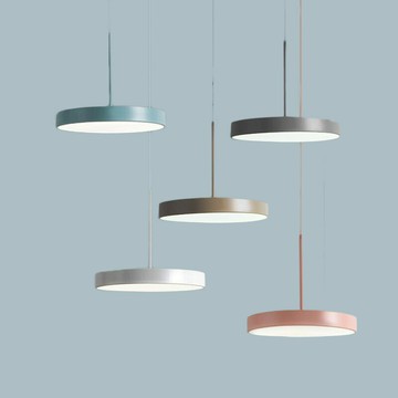 免運附發票 檯燈 吊燈 落地燈 立燈 壁燈 裝飾燈 床頭燈 臥室燈 酒吧燈 北歐風格餐廳單頭創意個性led現代簡約圓形馬卡龍鐵藝飯廳吊燈具 出貨快pyy0088