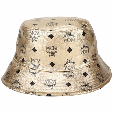 MCM Visetos 經典老花塗層帆布漁夫帽(金色)