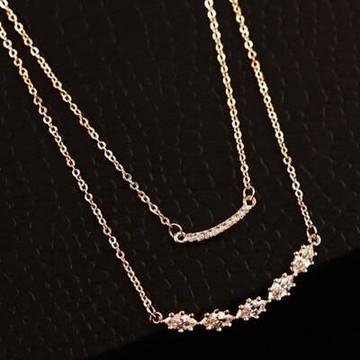 現貨+預購 玫瑰金項鍊鑲鑽吊墜-韓式精緻優美簡約女飾品七夕情人節生日聖誕節交換禮物73bw53【獨家進口】【米蘭精品】