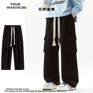 潮牌牛仔褲baggy jeans y2k美式復古直筒工作長褲子 彈性彈力黑色牛仔褲 水洗寬鬆修身刷色牛仔褲韓版男生丹寧褲