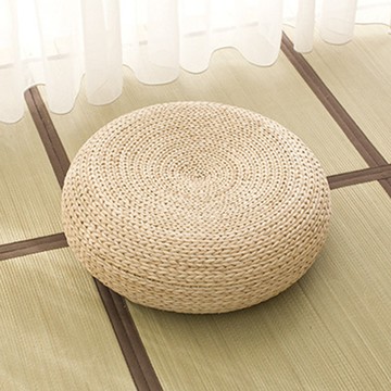 圓弧草編蒲團坐墊