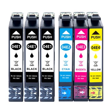 EPSON 【TC墨水匣】EPSON 04E/T04E 3黑3彩 相容墨水匣 適用機型 EPSON XP-2100/XP-2101/XP-4101/WF-2831