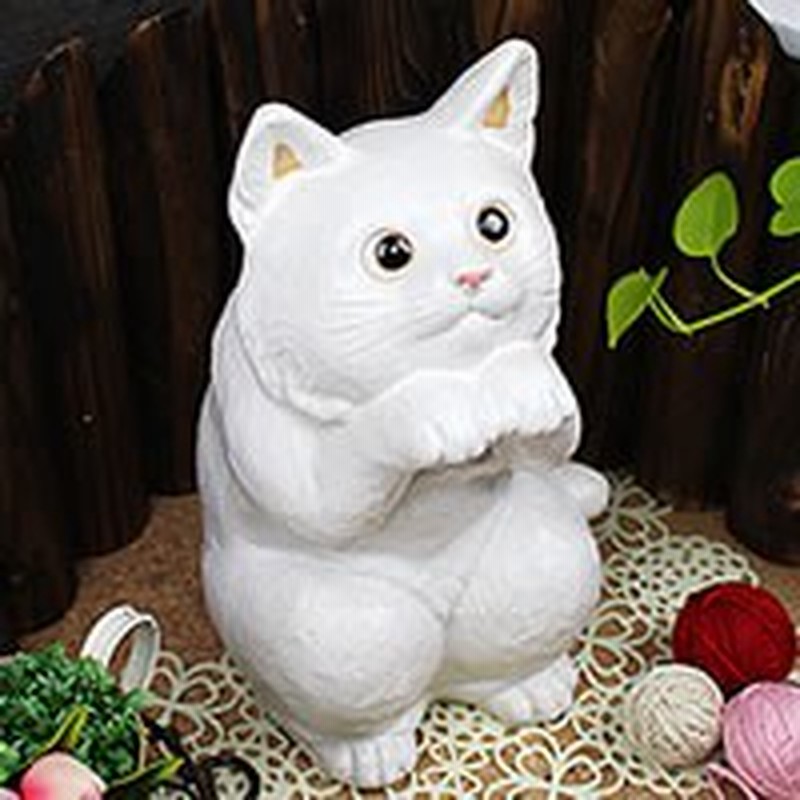 陶器 幸福猫 白 大 ねこ置物 の可愛いネコ 置物 インテリア やき ねこ 信楽焼 おしゃれ 和風 手作り 通販 Lineポイント最大1 0 Get Lineショッピング