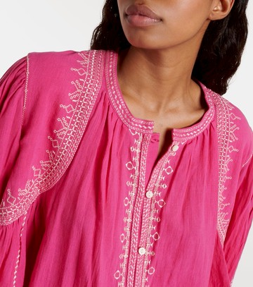 Marant Etoile Perkins embroidered cotton crop top