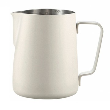 304不鏽鋼經典款 350mL 白色 咖啡拉花杯  1個