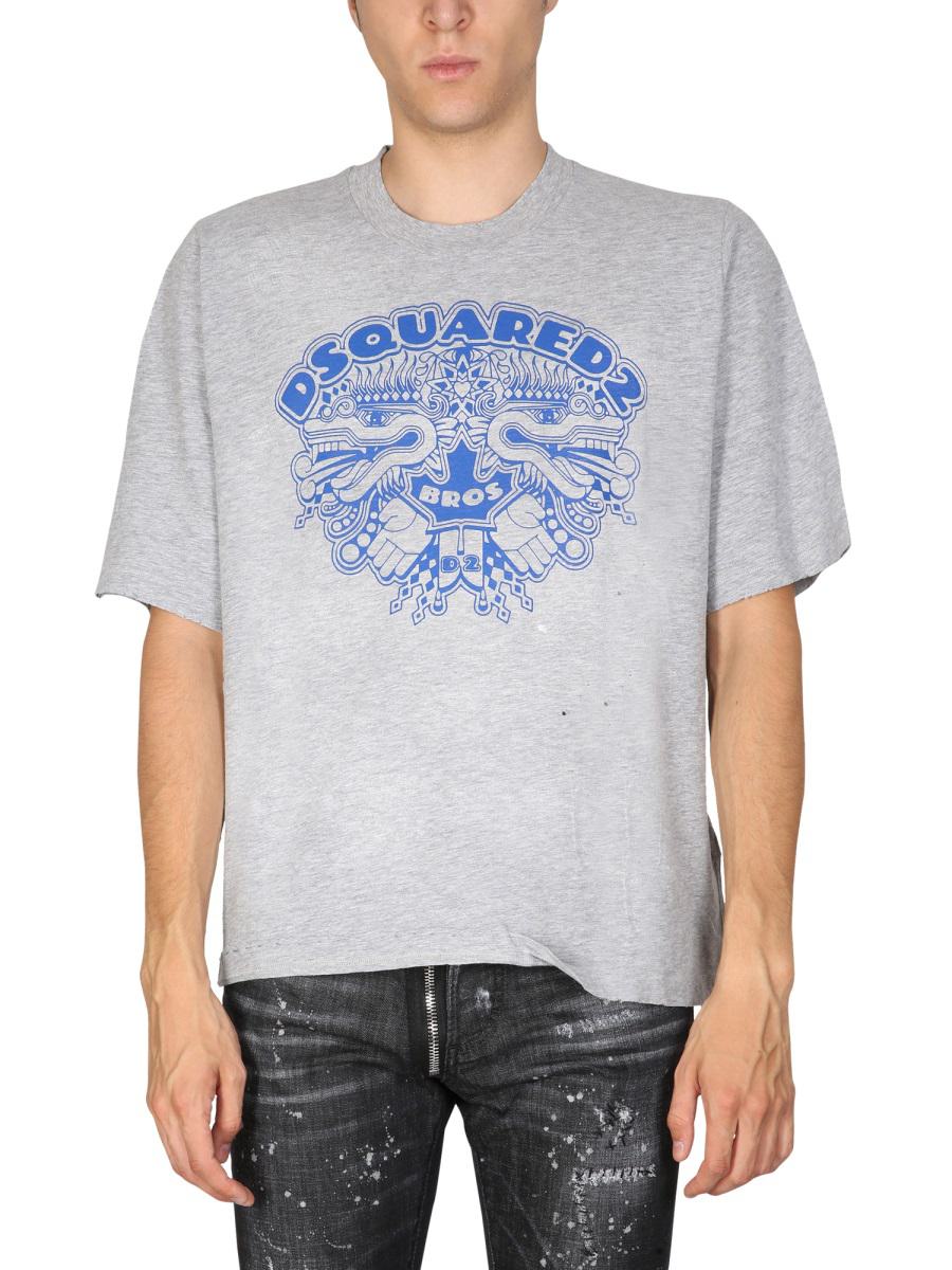 DSQUARED2 DRAGON BROS FOOTBALL T-SHIRT