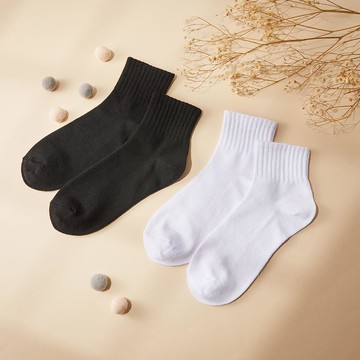 素面1/2休閒襪3雙入-多款任選