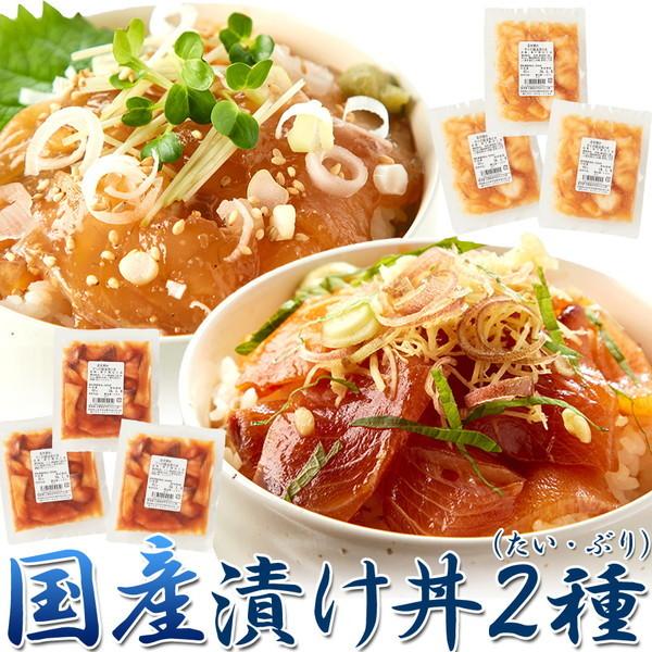 流水解凍約5分！鮮度抜群の絶品丼ぶりをご自宅で！国産 ぶっかけ漬け丼 2種（鯛×3食、鰤×3食） ［A冷凍］