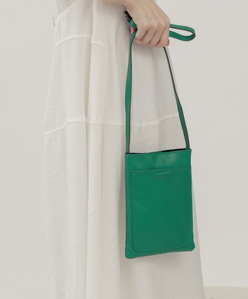 小四方廓型結構真皮手提肩斜背包 綠