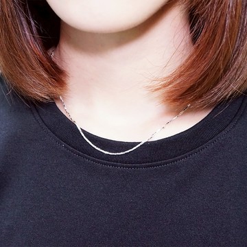 ART64 純銀 扭轉設計 方扭蛇鍊(1.2mm寬) 925純銀項鍊 女生項鍊 搭配鍊 純銀鍊子