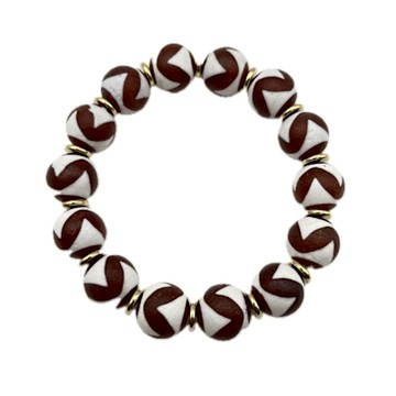 藏古祥館-虎牙紅天珠手串D0011