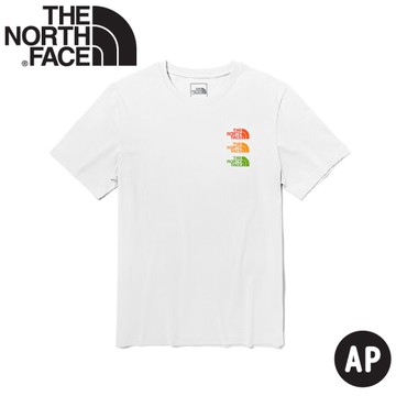 【The North Face 男 排汗短T恤 AP《白》】7QRF/LOGO印花圓領短袖T恤/運動衫