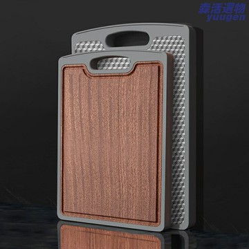 【雙面防黴】整木砧板 菜板 切菜板 案板 廚房砧板 304不鏽鋼面 烏檀木面 純鈦塗層 防滑防裂 家用商用