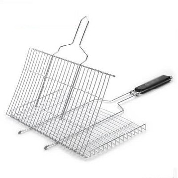 【燒烤窩窩-KW3002-45*26*2.5-總長70cm-1套/組】烤魚夾子網夾燒烤夾子網-7670612