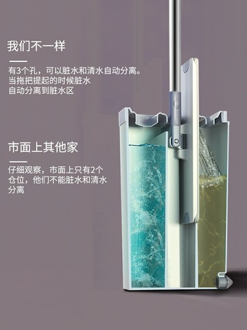 刮水桶 旋轉拖把 拖把組 拖把凈污分離家用一拖凈2023新款智慧家用免手洗懶人旋轉拖把『ZW10080』