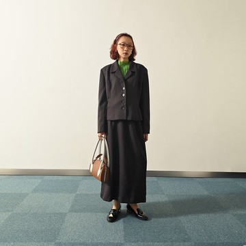 【NaSuBi Vintage】經典輪廓兩件式裙式古著套裝