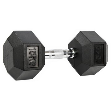 三次方 六角包膠啞鈴 15kg 居家健身 重量訓練  1個