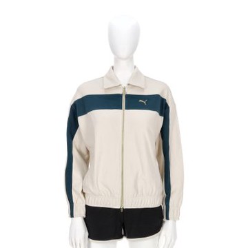 Puma 流行系列T7 女款 米白綠色 歐規 立領 運動 休閒 外套 63213787